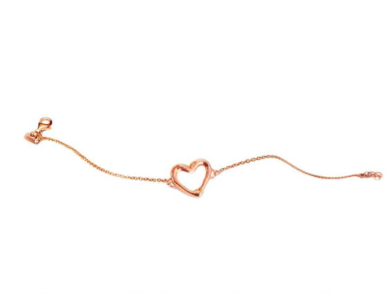 9Kt ROSE GOLD HEART BRACELET PHILO MILANO MANUFACTURE B5001